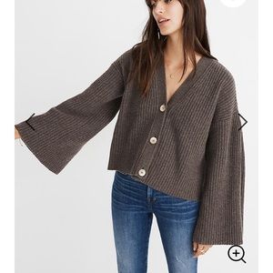 Madewell wide sleeve crop cardigan sweater